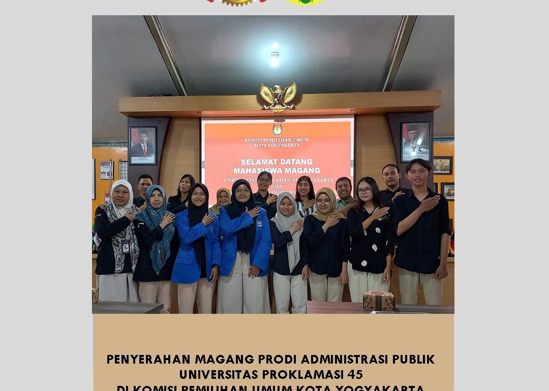 Penyerahan Mahasiswa Prodi Administrasi Publi Universitas Proklamasi 45 Magang di KPU Yogyakarta